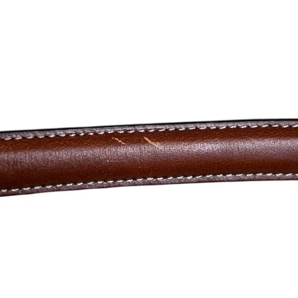 Lauren Ralph Lauren Brown Silver Belt Women Leather Office Preppy - Picture 7 of 7